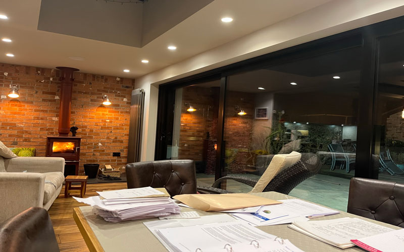 photo of triple sliding doors